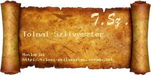 Tolnai Szilveszter névjegykártya
